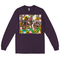 Plum easter farm animals Happy Easter Day Long Sleeve Tee - CowGirlArtShop