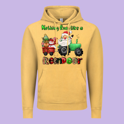 Nothing Runs Like A Reindeer Vintage Hoodie Designed By Cowgirlartshop
