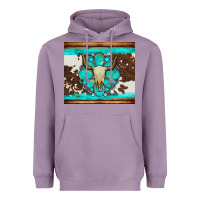 Lavender bull skull and turquoise cowhide tumbler Heavyweight Hoodie - Artiststas