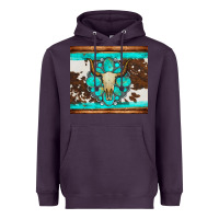 Plum bull skull and turquoise cowhide tumbler Heavyweight Hoodie - Artiststas