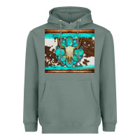 Sage bull skull and turquoise cowhide tumbler Heavyweight Hoodie - Artiststas