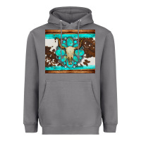 Storm bull skull and turquoise cowhide tumbler Heavyweight Hoodie - Artiststas