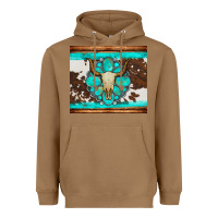 Toasted Coconut bull skull and turquoise cowhide tumbler Heavyweight Hoodie - Artiststas