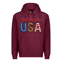 Burgundy god bless the usa Premium Hoodie - BundleAndBundleShop