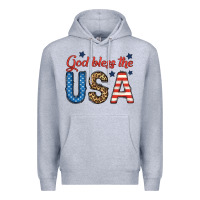 Heather Grey god bless the usa Premium Hoodie - BundleAndBundleShop