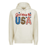 Oatmeal Heather god bless the usa Premium Hoodie - BundleAndBundleShop