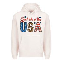 Pale Pink god bless the usa Premium Hoodie - BundleAndBundleShop
