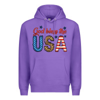 Purple god bless the usa Premium Hoodie - BundleAndBundleShop