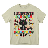 Mossy i survived 100 days it's fine i'm fine Heavy Core Tee - Artiststas