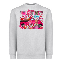Heather Grey Happy Valentines Day Heavyweight Sweatshirt - CowhideDigitalArt
