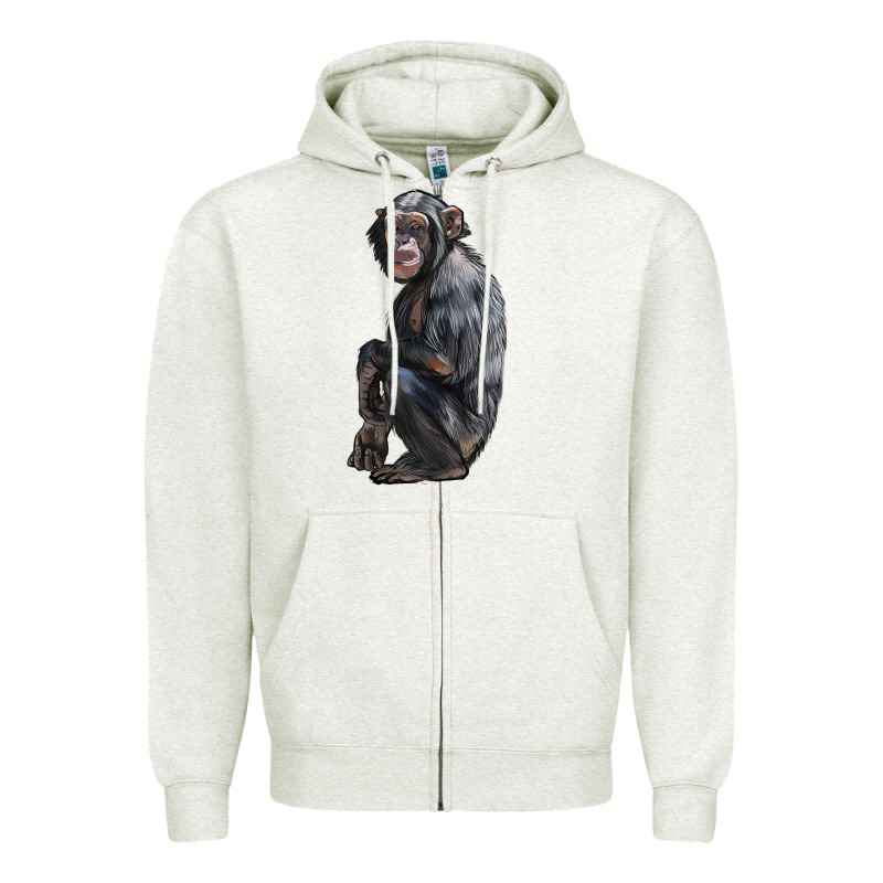 Chimpanzee Illustrations Zipper Hoodie by LillyAllenDesigns | Teevron
