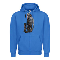 True Royal Chimpanzee Illustrations Zipper Hoodie - LillyAllenDesigns