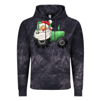 Cloud Black santa tractor Vintage Hoodie - CowGirlArtShop