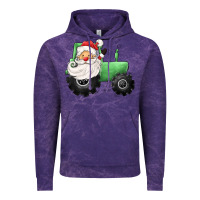 Cloud Purple santa tractor Vintage Hoodie - CowGirlArtShop