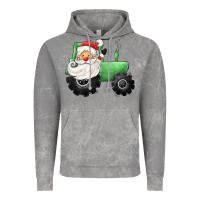 Cloud Rock santa tractor Vintage Hoodie - CowGirlArtShop