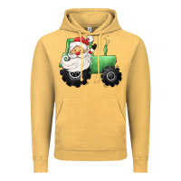 Vintage Mustard santa tractor Vintage Hoodie - CowGirlArtShop