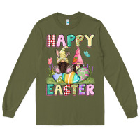 Army Green Happy Easter gnomies Easter Day Long Sleeve Tee - CowGirlArtShop