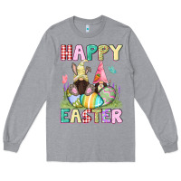 Heather Grey Happy Easter gnomies Easter Day Long Sleeve Tee - CowGirlArtShop