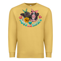 Antique Gold hogs and kisses pigs Premium Sweatshirt - Artiststas