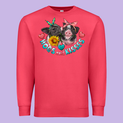 Hogs And Kisses Pigs Premium Sweatshirt Designed By Artiststas