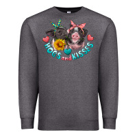 Charcoal Heather hogs and kisses pigs Premium Sweatshirt - Artiststas