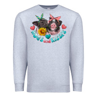 Heather Grey hogs and kisses pigs Premium Sweatshirt - Artiststas