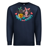 Navy hogs and kisses pigs Premium Sweatshirt - Artiststas