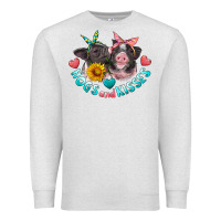 Oatmeal Heather hogs and kisses pigs Premium Sweatshirt - Artiststas