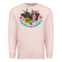 Pale Pink hogs and kisses pigs Premium Sweatshirt - Artiststas