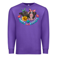 Purple hogs and kisses pigs Premium Sweatshirt - Artiststas