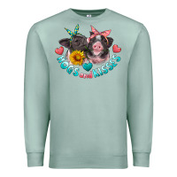 Seafoam hogs and kisses pigs Premium Sweatshirt - Artiststas
