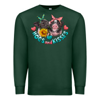 Sports Green hogs and kisses pigs Premium Sweatshirt - Artiststas