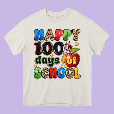 Happy 100 Th Days Of School Heavy Core Tee Designed By Artiststas