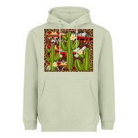 Matcha aztec cowhide cactus background Heavyweight Hoodie - Artiststas