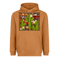 Meerkat aztec cowhide cactus background Heavyweight Hoodie - Artiststas
