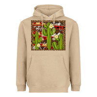 Mushroom aztec cowhide cactus background Heavyweight Hoodie - Artiststas