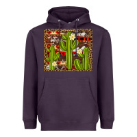 Plum aztec cowhide cactus background Heavyweight Hoodie - Artiststas