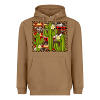 Toasted Coconut aztec cowhide cactus background Heavyweight Hoodie - Artiststas