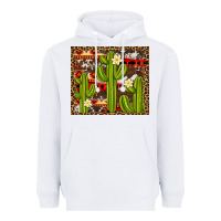 White aztec cowhide cactus background Heavyweight Hoodie - Artiststas