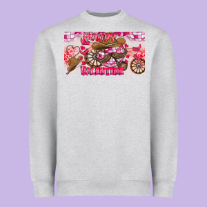 Howdy Valentine Heavyweight Sweatshirt Designed By Cowhidedigitalart