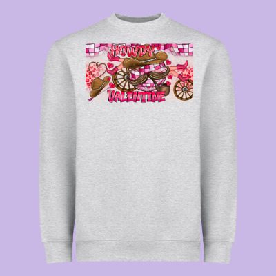Howdy Valentine Heavyweight Sweatshirt Designed By Cowhidedigitalart