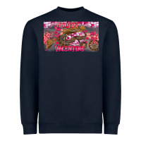 Navy Howdy Valentine Heavyweight Sweatshirt - CowhideDigitalArt