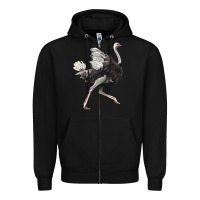 Black Ostrich Zipper Hoodie - LillyAllenDesigns