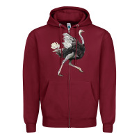 Burgundy Ostrich Zipper Hoodie - LillyAllenDesigns