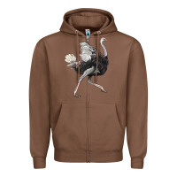 Chestnut Ostrich Zipper Hoodie - LillyAllenDesigns