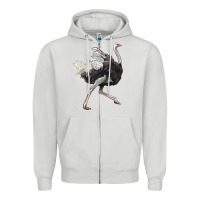 Dove Grey Ostrich Zipper Hoodie - LillyAllenDesigns