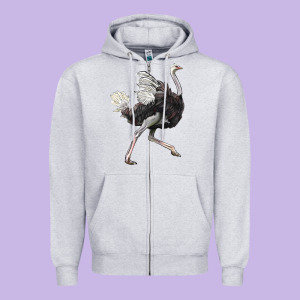 Ostrich Zipper Hoodie Designed By Lillyallendesigns