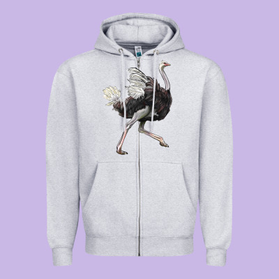 Ostrich Zipper Hoodie Designed By Lillyallendesigns