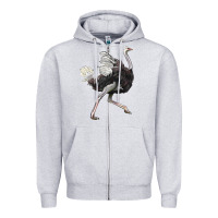 Heather Grey Ostrich Zipper Hoodie - LillyAllenDesigns