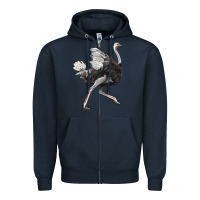 Navy Ostrich Zipper Hoodie - LillyAllenDesigns
